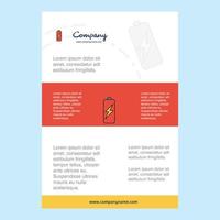 Template layout for Battery charging comany profile annual report presentations leaflet Brochure Vector Background