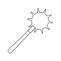 Medieval mace thin line icon vector