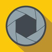 Camera aperture icon in flat style vector