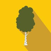 Birch tree icon, flat style vector