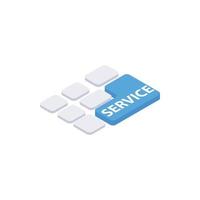 Service button on keyboard icon vector