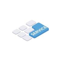 Service button on keyboard icon vector