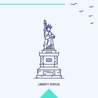 LIBERTY STATUE skyline vector illustration