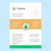 Template layout for Christmas tree comany profile annual report presentations leaflet Brochure Vector Background