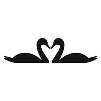 Couple of swans simple icon vector