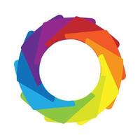 Multicolored abstract circle icon, cartoon style vector