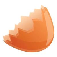 Egg shell icon, cartoon style vector