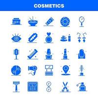 Cosmetics Solid Glyph Icons Set For Infographics Mobile UXUI Kit And Print Design Include Location Map Pin Cosmetic Cosmetic Bowl Eat Cosmetic Icon Set Vector