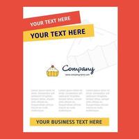 Cake Title Page Design for Company profile annual report presentations leaflet Brochure Vector Background
