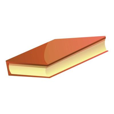 Garbage red book icon, cartoon style