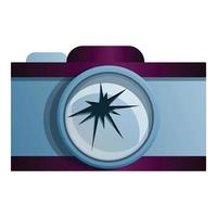 Broken camera icon, cartoon style vector