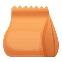 Food paper package icon, cartoon style vector