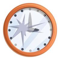 Broken wall clock icon, cartoon style vector