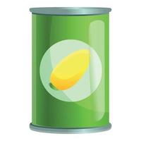 Fruit tin can icon, cartoon style vector