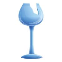 Broken wine glass icon, cartoon style vector