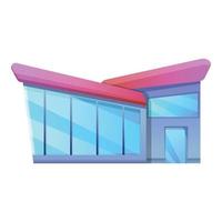 Glass window villa icon, cartoon style vector