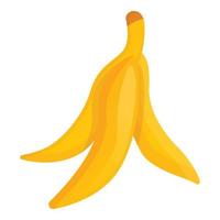 Banana garbage icon, cartoon style vector