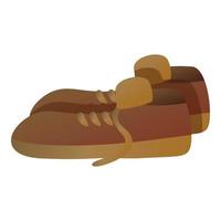 Man garbage shoes icon, cartoon style vector