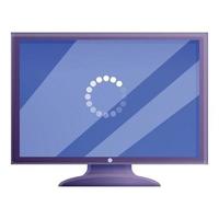 Desktop computer update icon, cartoon style vector