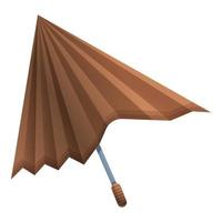 Broken umbrella icon, cartoon style vector