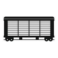 Train cargo wagon black simple icon vector
