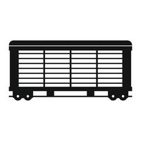 Train cargo wagon black simple icon vector