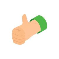 Thumb up icon, isometric 3d style vector