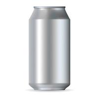 Realistic silver aluminum can vector