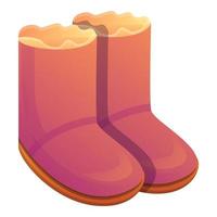 Kid ugg boots icon, cartoon style vector