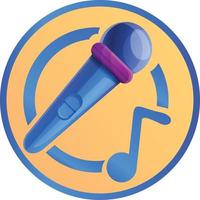 Wireless microphone icon, cartoon style vector