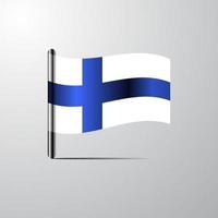 Finlandia ondeando vector de diseño de bandera brillante