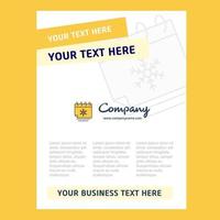 Christmas calendar Title Page Design for Company profile annual report presentations leaflet Brochure Vector Background