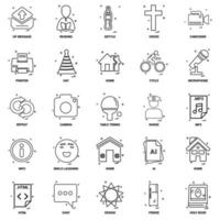 25 Business Concept Mix Line Icon set vector