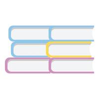 Colorful book stack icon, cartoon style vector