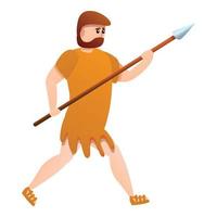 Spare old gladiator icon, cartoon style vector
