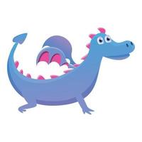 Funny dragon icon, cartoon style vector