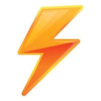 Lightning bolt element icon, cartoon style vector