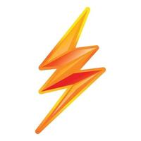 Shock lightning bolt icon, cartoon style vector