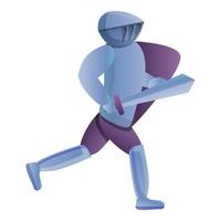 Running knight icon, cartoon style vector