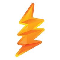 Danger lightning bolt icon, cartoon style vector