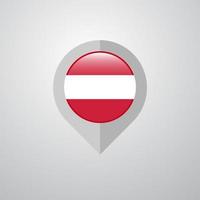 Map Navigation pointer with Austria flag design vector