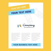 Test tube Title Page Design for Company profile annual report presentations leaflet Brochure Vector Background
