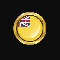 Niue flag Golden button vector