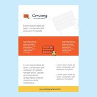 Template layout for Secure credit card comany profile annual report presentations leaflet Brochure Vector Background