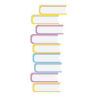 University book stack icon, cartoon style vector