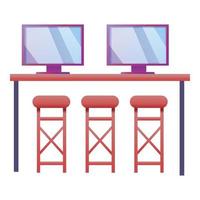 Modern it desktop icon, cartoon style vector