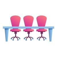 Office desk chairs icon, cartoon style vector