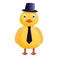 Duck elegant icon, cartoon style vector