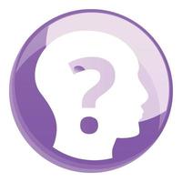 Head question icon, cartoon style vector