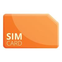 Gsm sim card icon, cartoon style vector